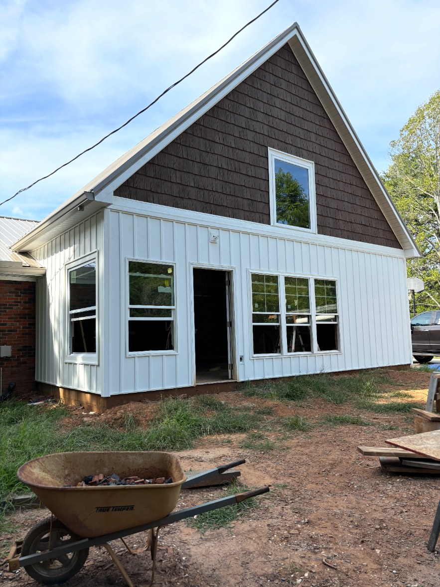 After — Board-and-batten and shake siding install